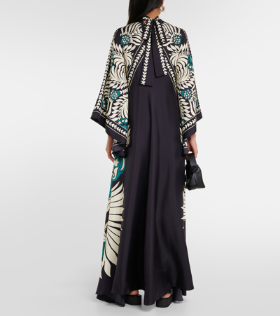 Shop La Doublej Magnifico Printed Silk Twill Maxi Dress In Multicoloured