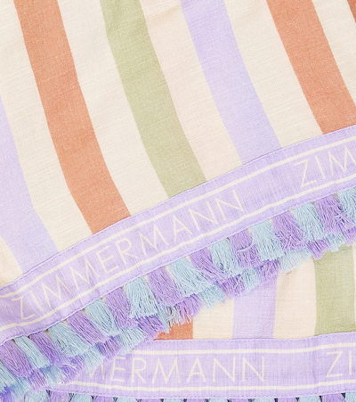 Shop Zimmermann August Striped Cotton Shorts In Multicoloured