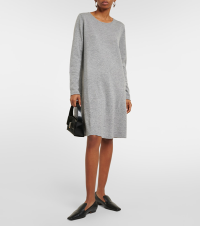 Shop Jardin Des Orangers Wool And Cashmere Minidress In Grey