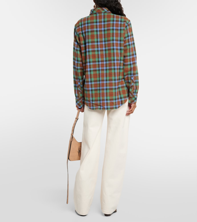 Shop God's True Cashmere Moss Tartan Cashmere Shirt In Multicoloured