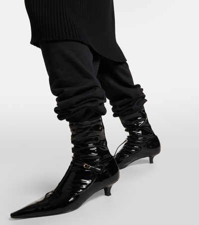 Shop The Row Cyd Patent Leather Ankle Boots In Black