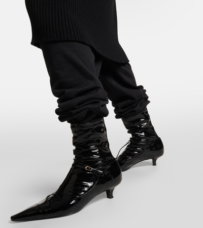 The Row Cyd Patent T-strap Booties In Black