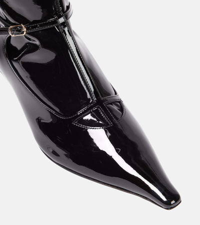 Shop The Row Cyd Patent Leather Ankle Boots In Black