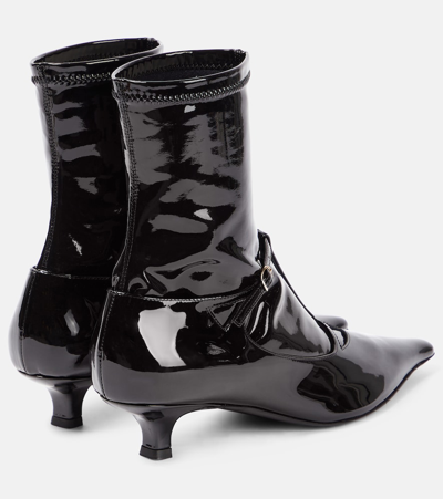 Shop The Row Cyd Patent Leather Ankle Boots In Black