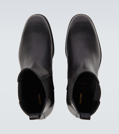 Shop Tom Ford Robert Leather Chelsea Boots In Black