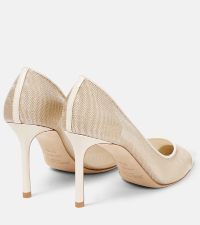 Shop Jimmy Choo Romy 85 Mesh And Leather Pumps In White