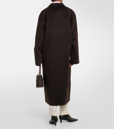 Shop Totême Oversized Double-breasted Wool Coat In Brown