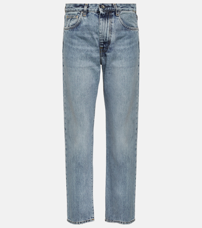 Shop Totême Twisted Seam Mid-rise Straight Jeans In Blue