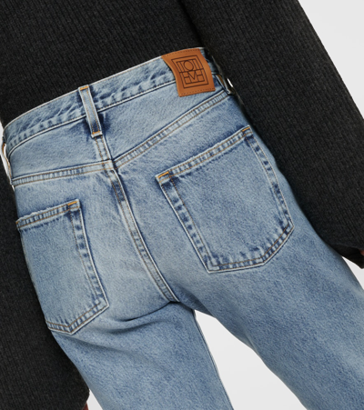Totême Twisted Seam Mid-rise Straight Jeans In Blue