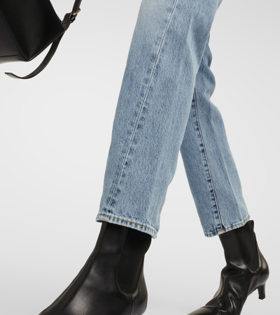Totême Twisted Seam Mid-rise Straight Jeans In Blue