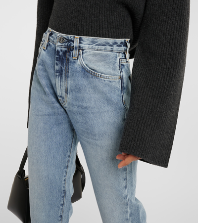 Totême Twisted Seam Mid-rise Straight Jeans In Blue