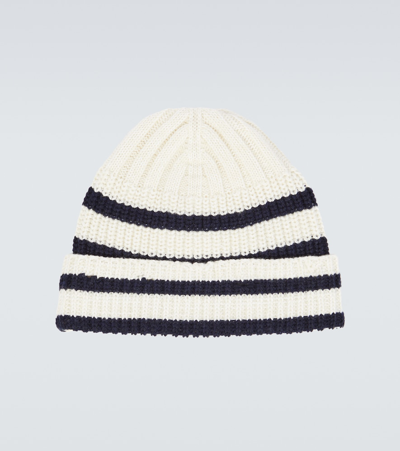Marni Off-white Striped Beanie In Multicoloured