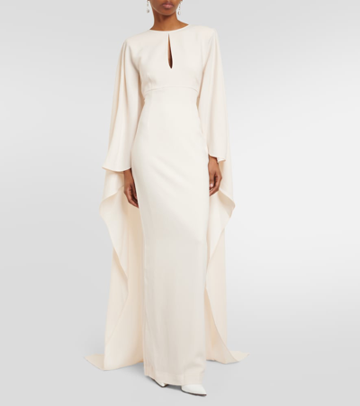 Shop Roland Mouret Caped Cady Gown In White