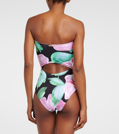 Shop Alexandra Miro Anya Cutout Floral Swimsuit In Multicoloured