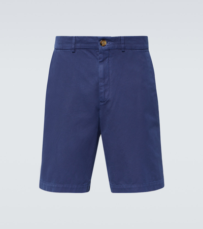 Shop Brunello Cucinelli Cotton Bermuda Shorts In Blue
