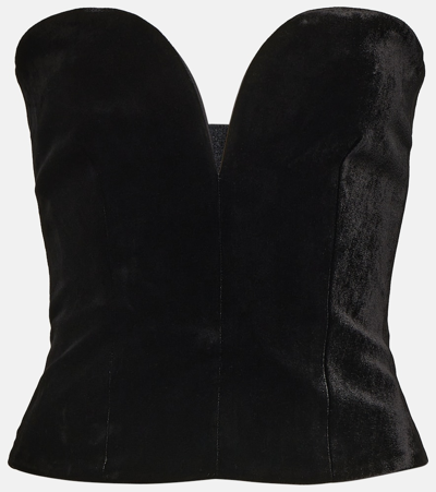 Shop Roland Mouret Velvet Bustier In Black