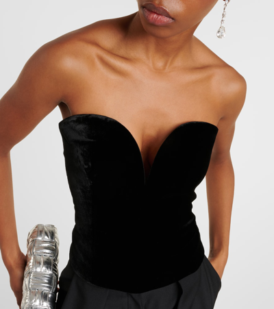 Shop Roland Mouret Velvet Bustier In Black