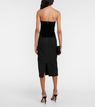 Shop Roland Mouret Velvet Bustier In Black