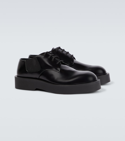 Shop Jil Sander Leather Derby Shoes In Black