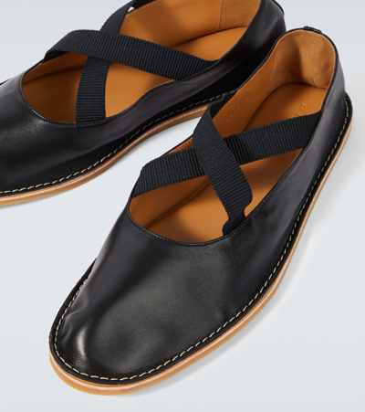 Shop Dries Van Noten Leather Slippers In Black