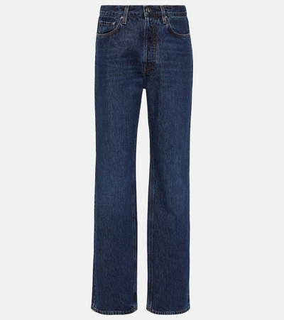 Shop Totême Classic Cut Mid-rise Straight Jeans In Blue