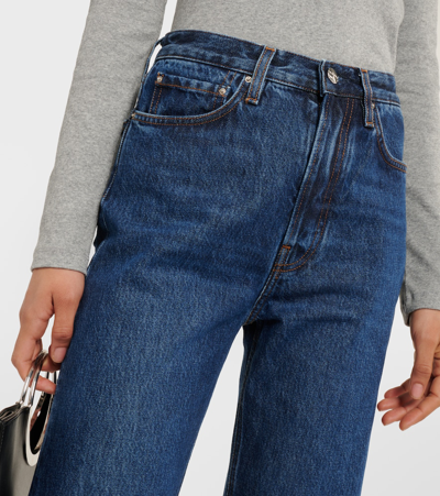 Shop Totême Classic Cut Mid-rise Straight Jeans In Blue