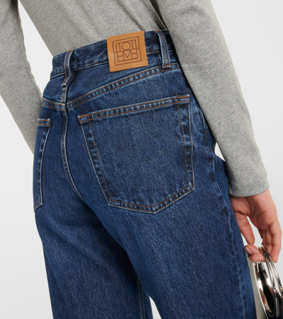 Totême Classic Cut Mid-rise Straight Jeans In Blue