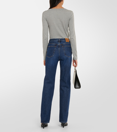 Totême Classic Cut Mid-rise Straight Jeans In Blue