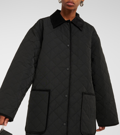 Shop Totême Oversized Quilted Jacket In Black