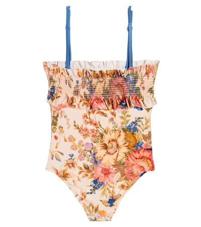 Shop Zimmermann August Floral Swimsuit In Multicoloured