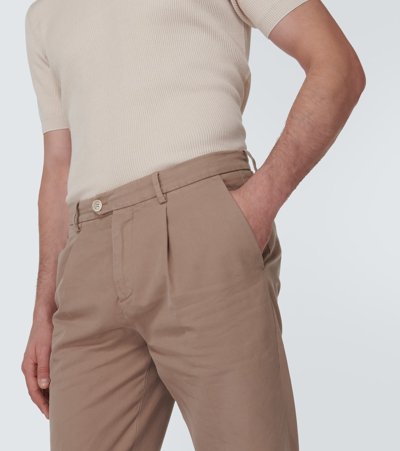 Shop Brunello Cucinelli Cotton Slim Chinos In Brown