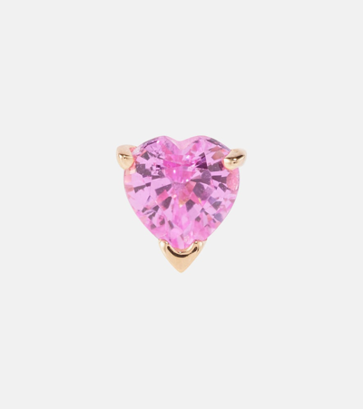 Roxanne First 14kt Rose Gold Single Earring With Pink Sapphire In Gold