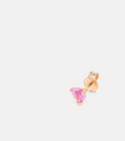 Roxanne First 14kt Rose Gold Single Earring With Pink Sapphire In Gold
