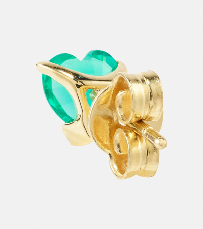 Roxanne First 14kt Gold Earrings With Emerald In Gold