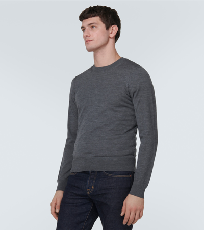 Shop Tom Ford Wool Sweater In Light Charcoal