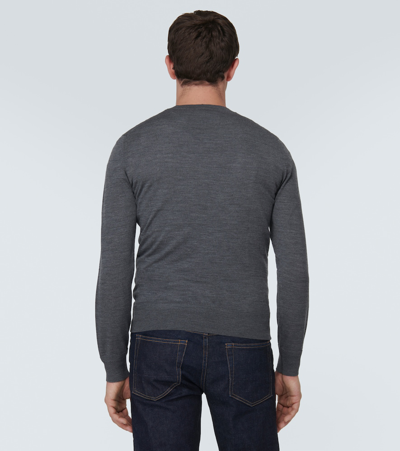Shop Tom Ford Wool Sweater In Light Charcoal