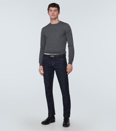 Shop Tom Ford Wool Sweater In Light Charcoal