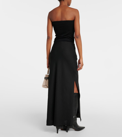 Brunello Cucinelli Cotton-blend Tube Top In Nero