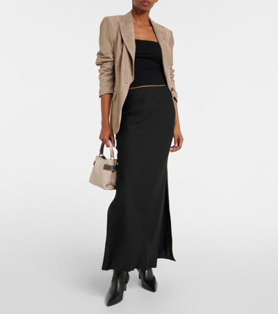 Brunello Cucinelli Cotton-blend Tube Top In Nero