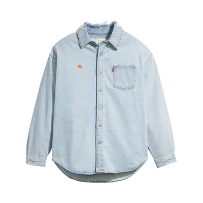 Pre-owned Erl X Levi's Overshirt 'blue'