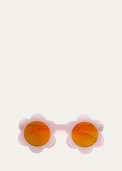 Shop Molo Girl's Soleil Floral-shaped Sunglasses In Lilac Pink