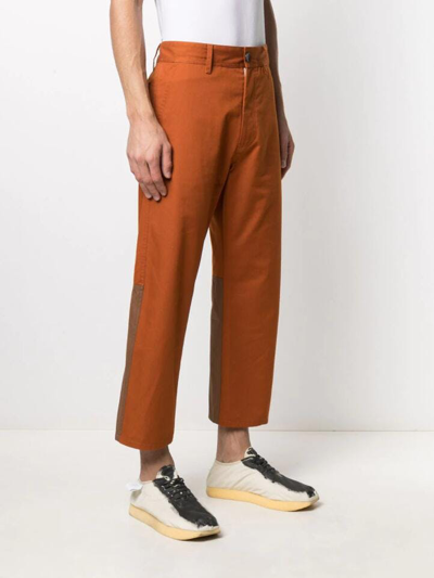 Pre-owned Marni Ss21  Cropped Accent Insert Pants Orange 48 In Brick Orange