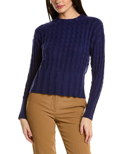 Shop Wispr Cable Silk-blend Sweater In Blue