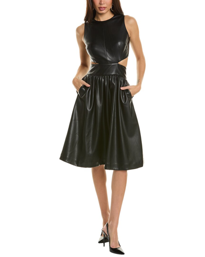 Toccin Women's Brit Faux-leather Cut-out Midi Dress In Black