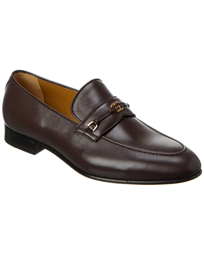Shop Gucci Interlocking G Leather Loafer In Brown