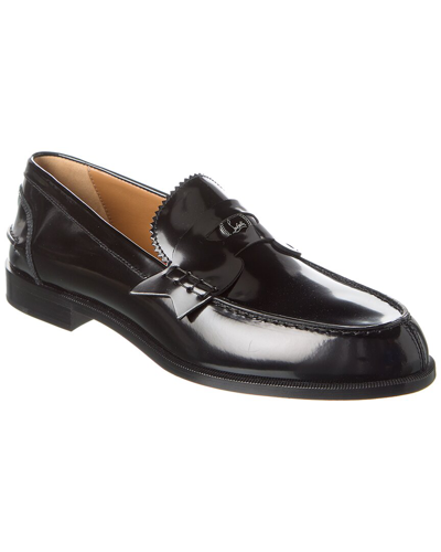 Shop Christian Louboutin Leather Loafer In Black