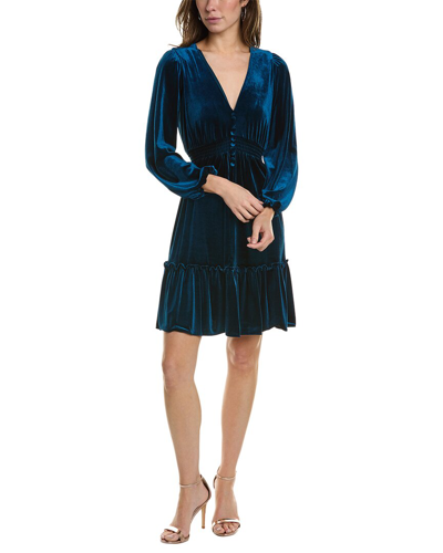 Shop Taylor Velvet Dress In Blue
