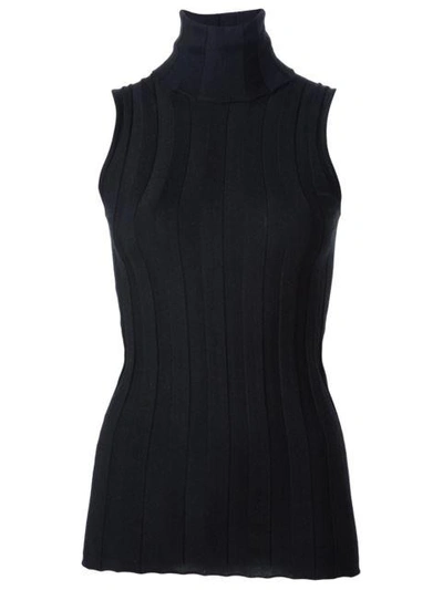 Shop Derek Lam Elle Ribbed Sleeveless Turtleneck In Black