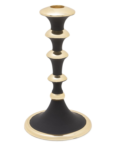 Alice Pazkus 12.25in Black And Gold Candlestick In Black