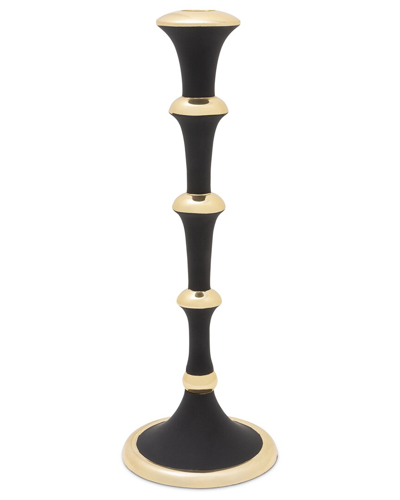 Alice Pazkus 8.2in Black And Gold Candlestick In Black